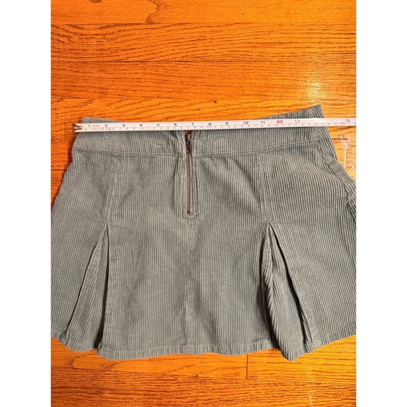 Womens Misses S~ Wild Fable Blue Green  Corduroy Pleated Cargo Mini Skirt NWOT - Picture 3 of 5